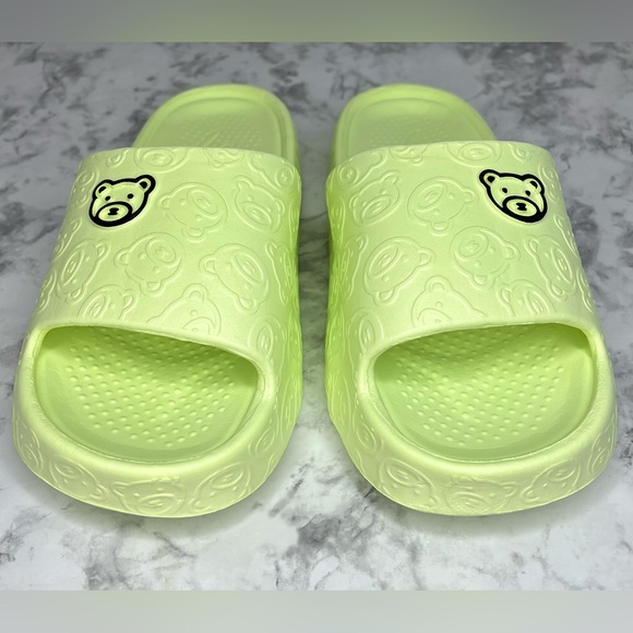 Teddy Bear Cartoon Cloud Pillow Foam Light Slip On House Slide Sandal Shoes NWOT - Picture 8 of 8